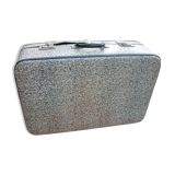 Antique black and white fibroc suitcase