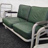 Mid century US Army Aluminium  Sofa and Armchairs by Hans H. Hunnebeck,1953