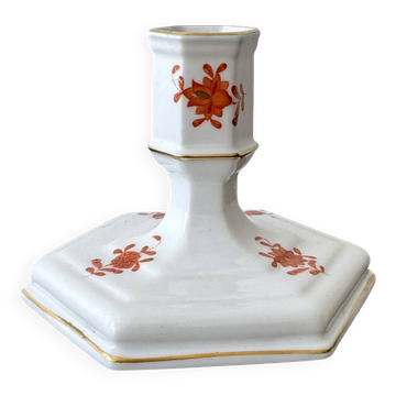 Bougeoir en porcelaine orange par Herend