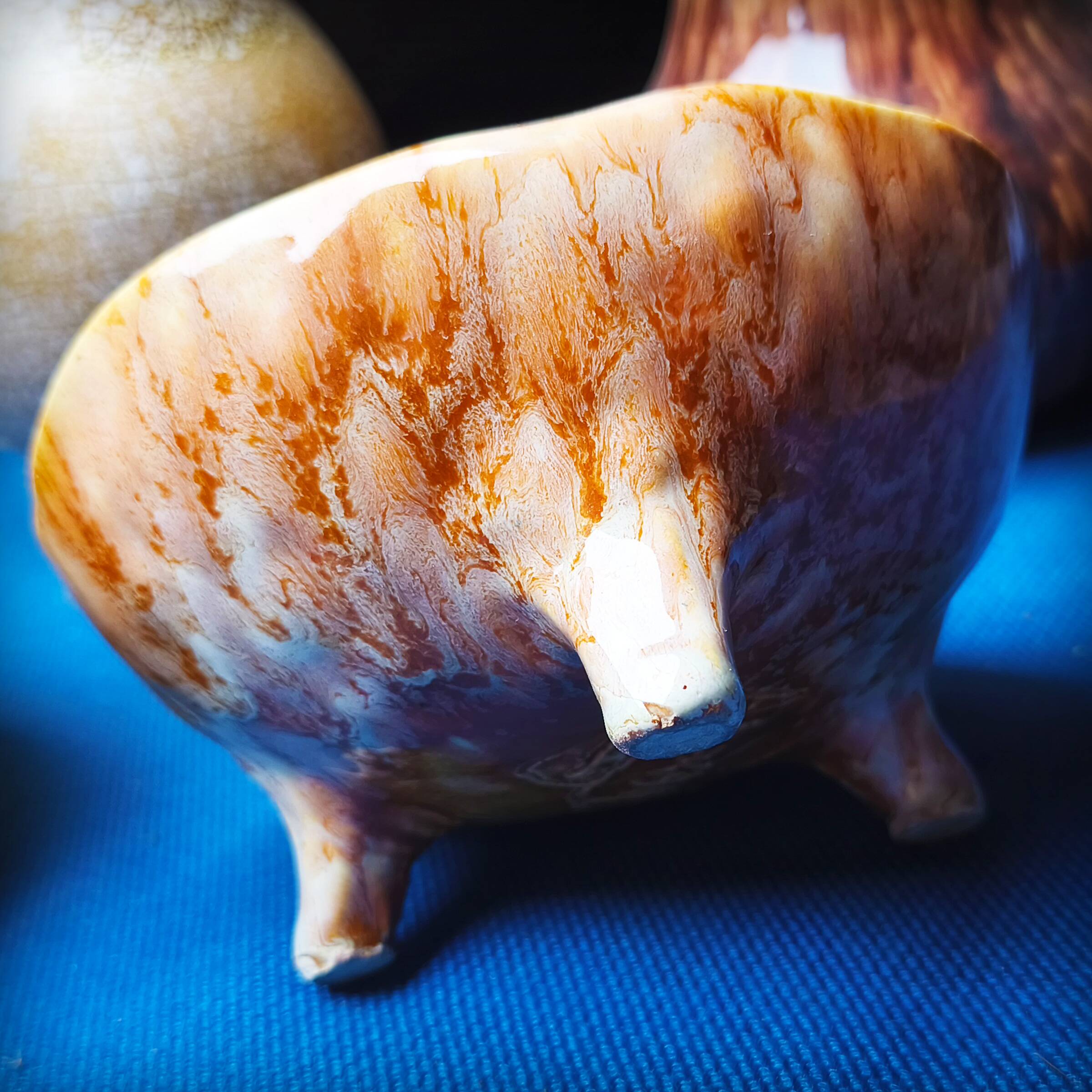 Tripod cup by the potters of Accolay, France, 1950s