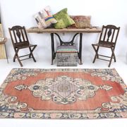 4x7 Brunt Red Oriental Handmade Vintage Rug, 142x224Cm SK 6770