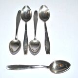 Deetjen set of 5 moka coffee spoons in silver metal design 11cm
