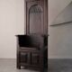 Throne chair in solid oak, renaissance