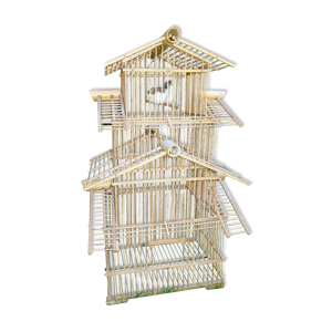 cage à oiseaux en bambou forme