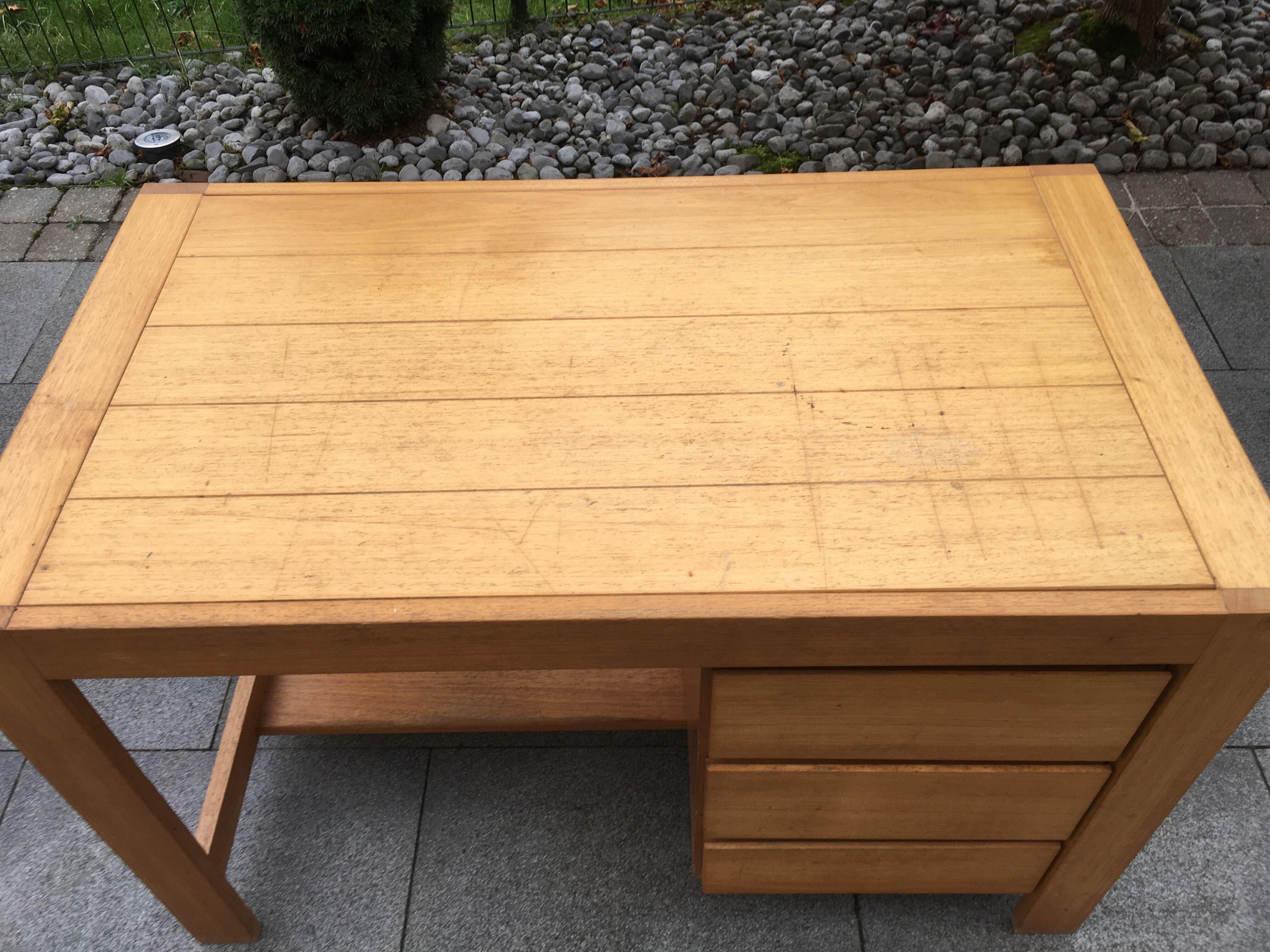Solid oak desk 70s