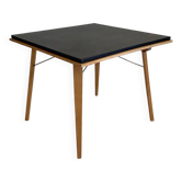 "PLIDEAL" Folding Coffee Table Beech & Faux Leather 1950 Vintage Glamping