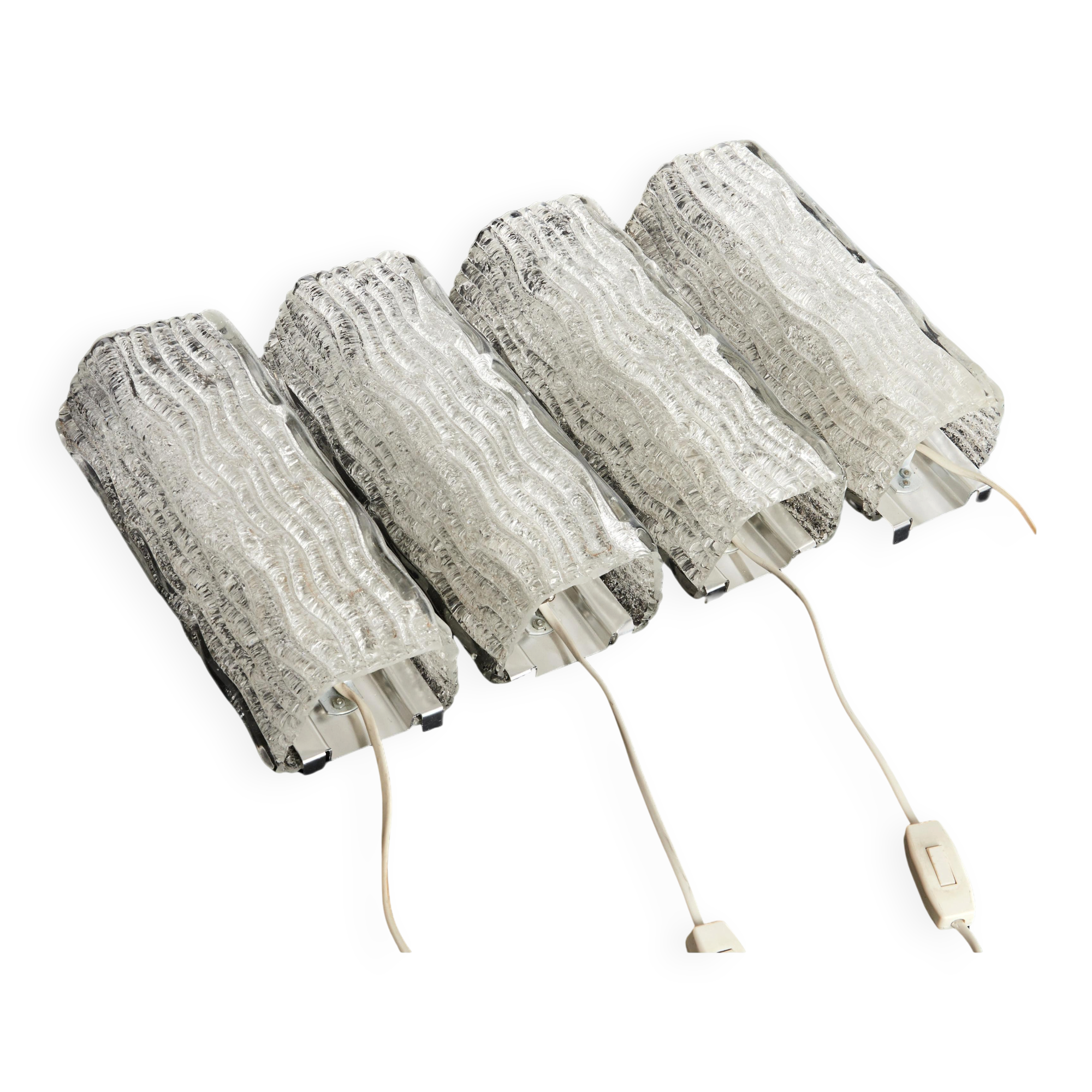 Frosted glass wall light by Orrefors, mid-century modern, Sweden 1960.