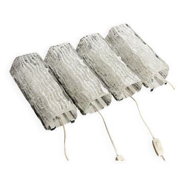 Frosted glass wall light by Orrefors, mid-century modern, Sweden 1960.