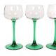 Set of 4 Vintage Luminarc Alsace Wine Glasses Narrow Green Stems