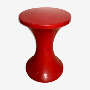 Vintage tabouret Tam Tam plastique rouge