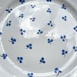Ancienne Assiette Faïence Française XIXème motif petites fleures bleues