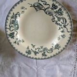 9 flat earthenware plates motif Herbarium and Salins