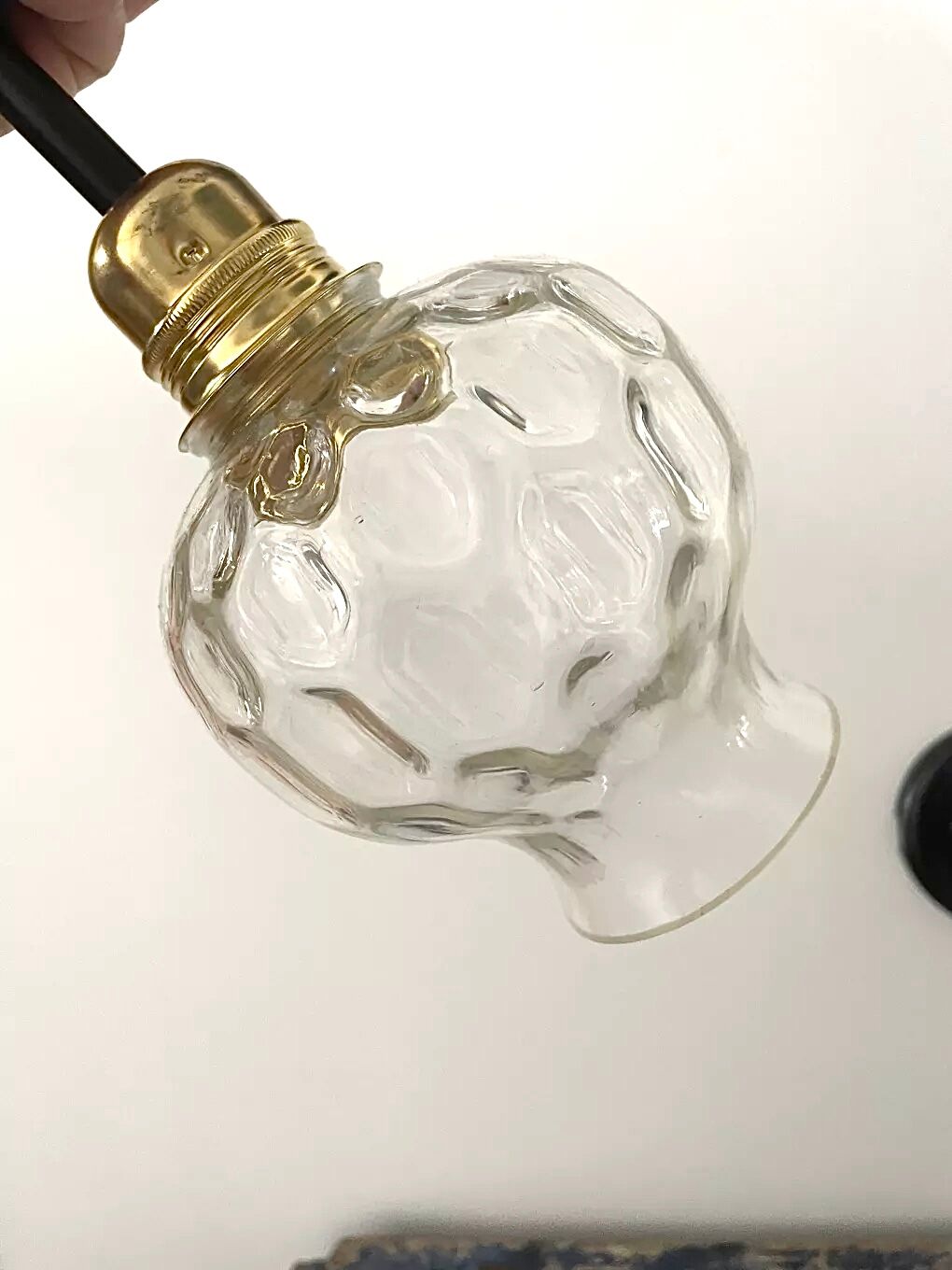 Set of two vintage electrified electrified glass wall lamps