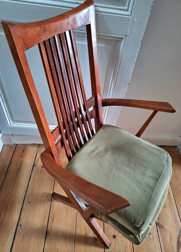 Fauteuil relax vintage 3 positions, meuble siège ancien
