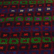 Turkish Kilim Yuruk Vintage 217x353 cm Geometric Green Blue Red