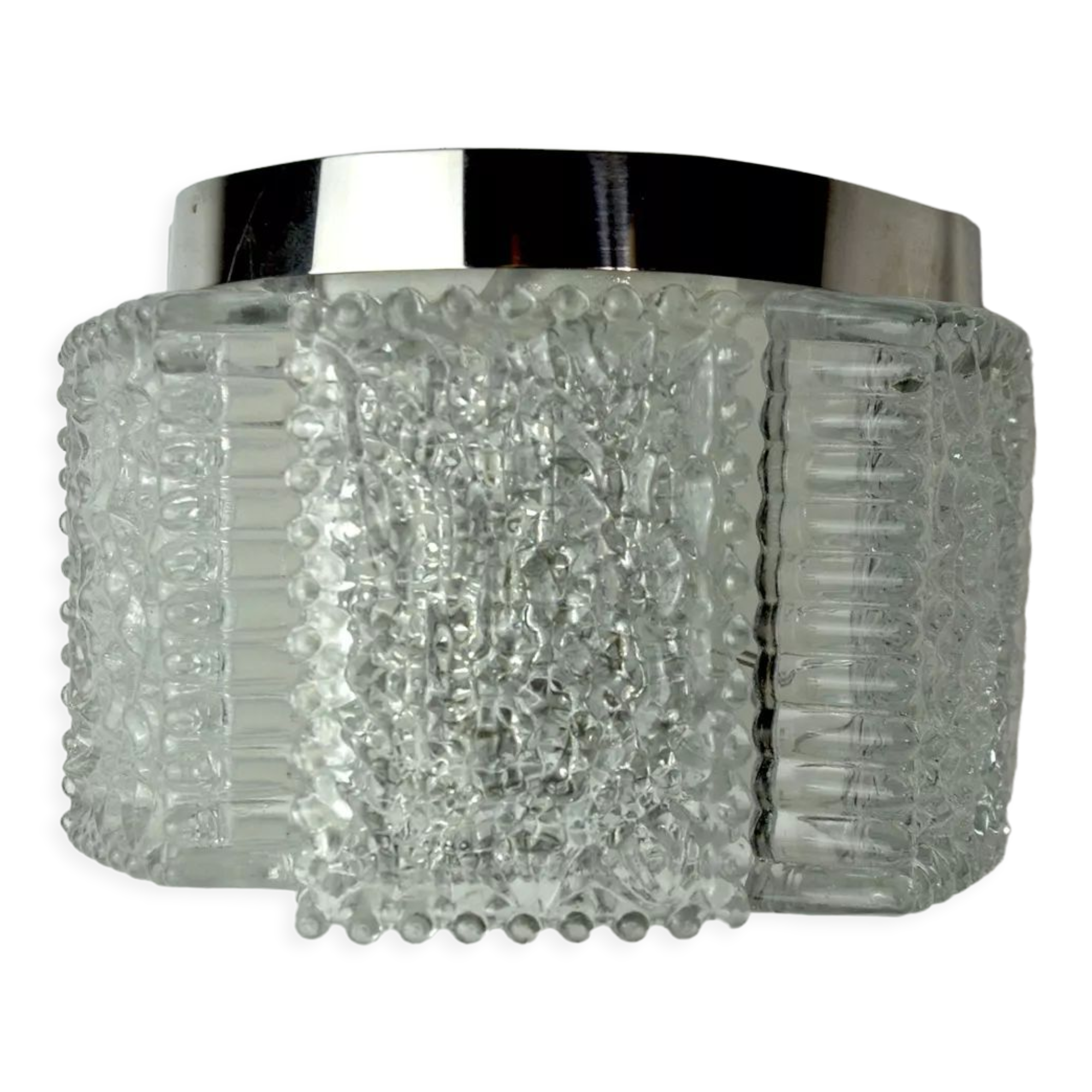 Wall lamp by Kaiser Leuchten in frosted glass Germany 1960