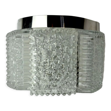 Wall lamp by Kaiser Leuchten in frosted glass Germany 1960