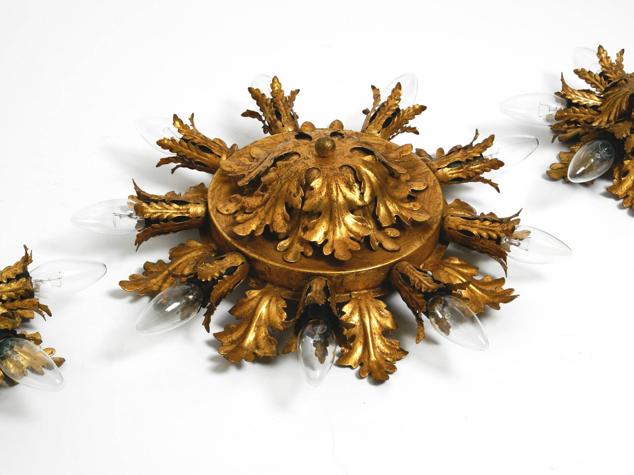 Set of three beautiful 1960s Italian ceiling or wall lamps by Banci Firenze