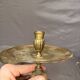 Antique Pair of Candle Holders with Saucer Empire Gilded Brass Neoclassical