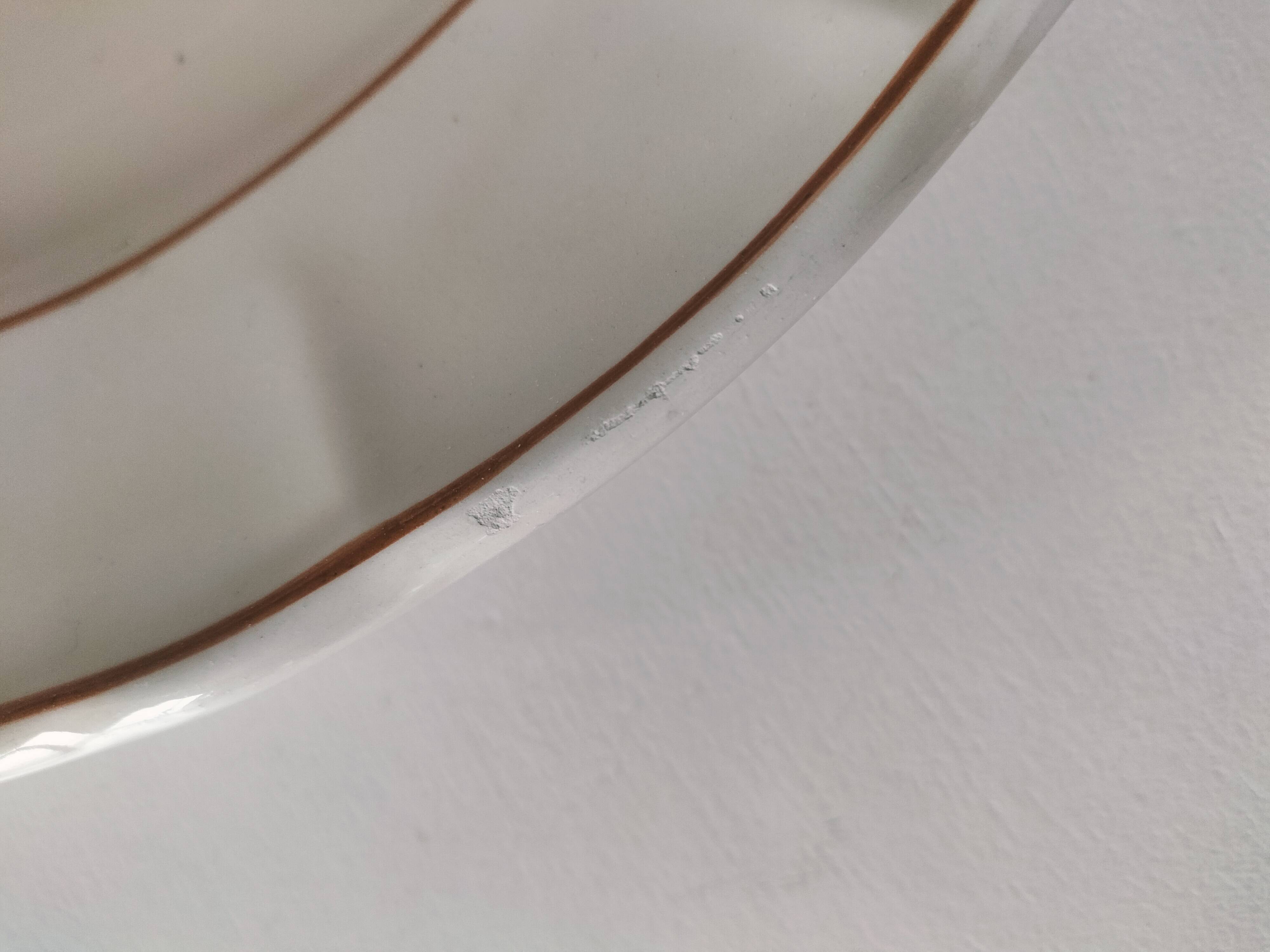 Large vintage Italian earthenware platter with cottage decoration – 1950s-1970s