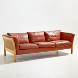 Three-seater leather sofa