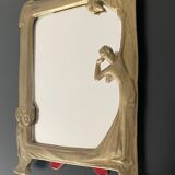1 small art nouveau brass mirror