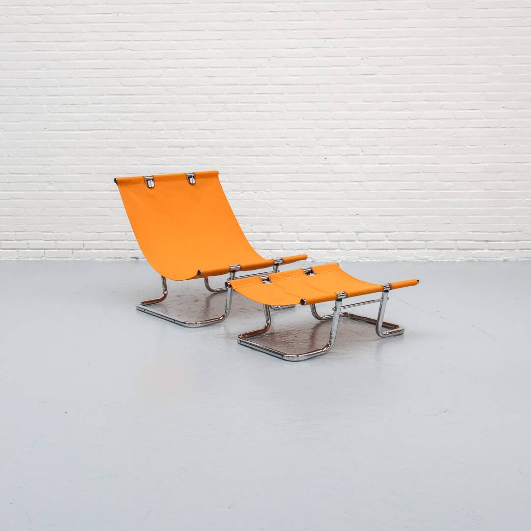 Fauteuil et repose-pieds Dux Formula années 1970
