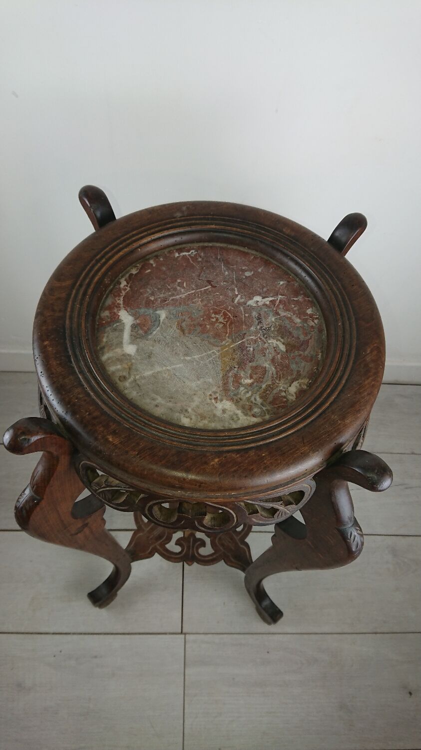 Sellette wood marble