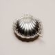 Silver-plated metal shell butter dish, 1970s