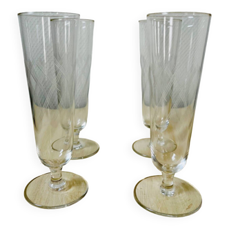 Ensemble de 4 flutes coupes de champagne vintage