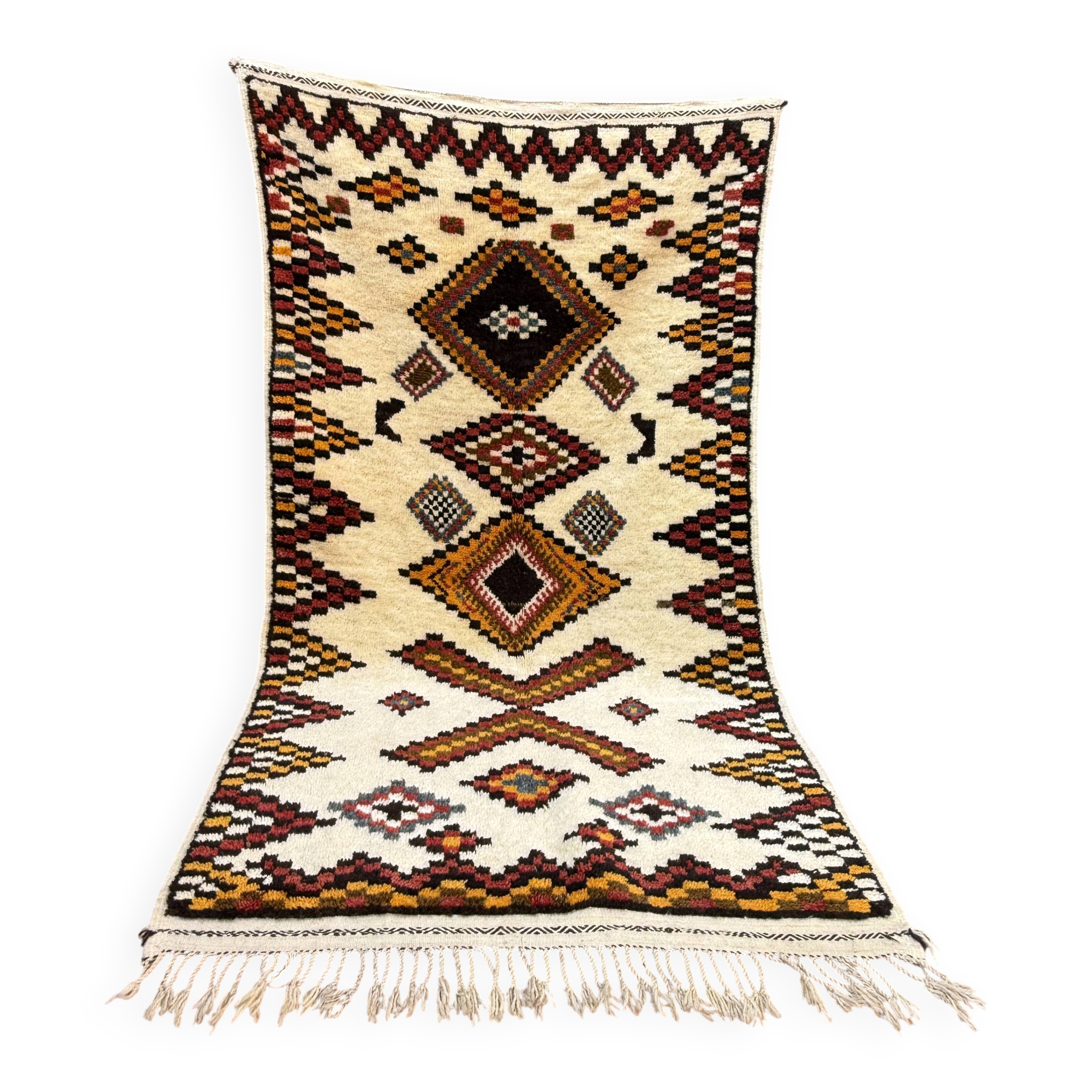 Handmade Berber rug: Moroccan wall decoration (190 cm x 108 cm)