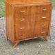 Vintage chest of drawers in walnut compass legs 4 drawers from the 1950s