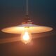 White opaline hanging lamp cable hemp