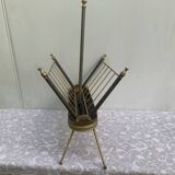 Old folding magazine rack, in brass