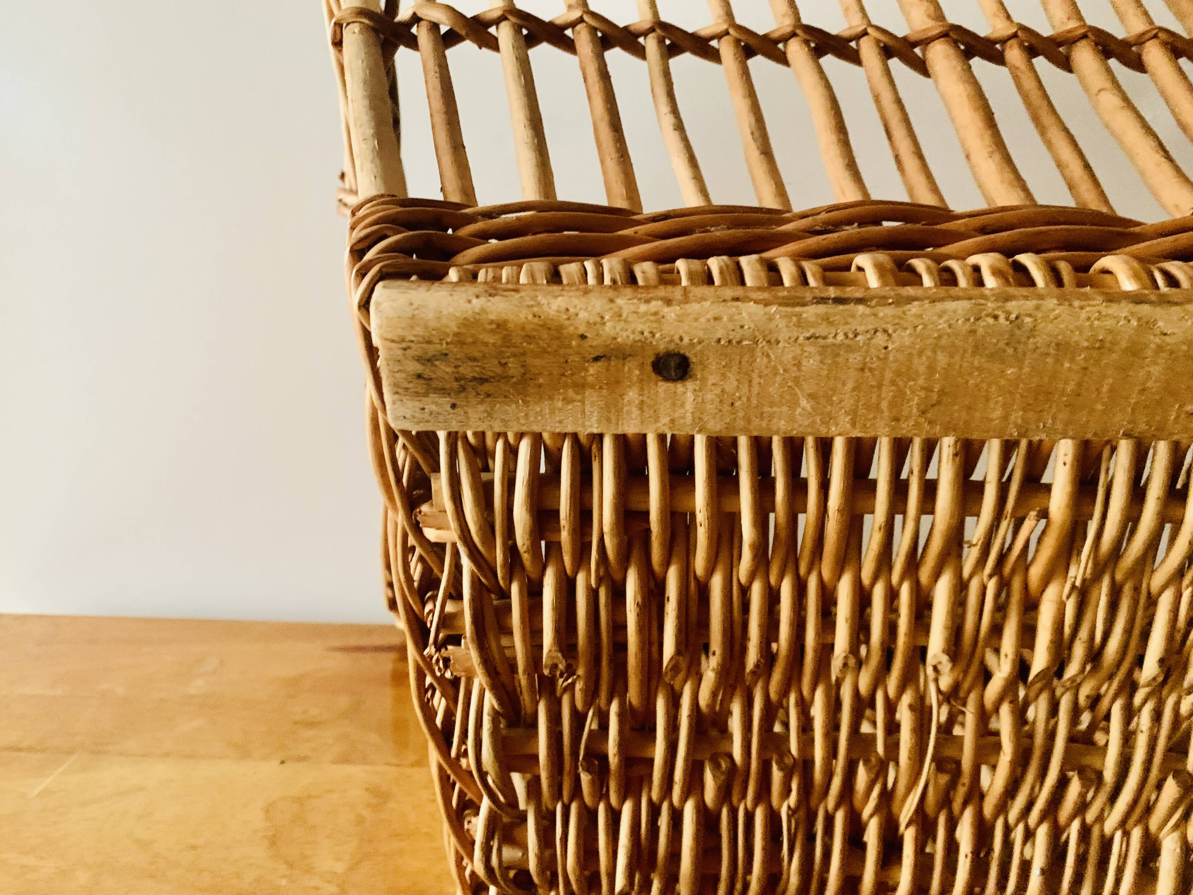 Large vintage wicker basket