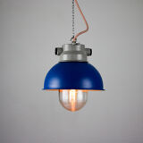 Blue industrial hanging light from tep