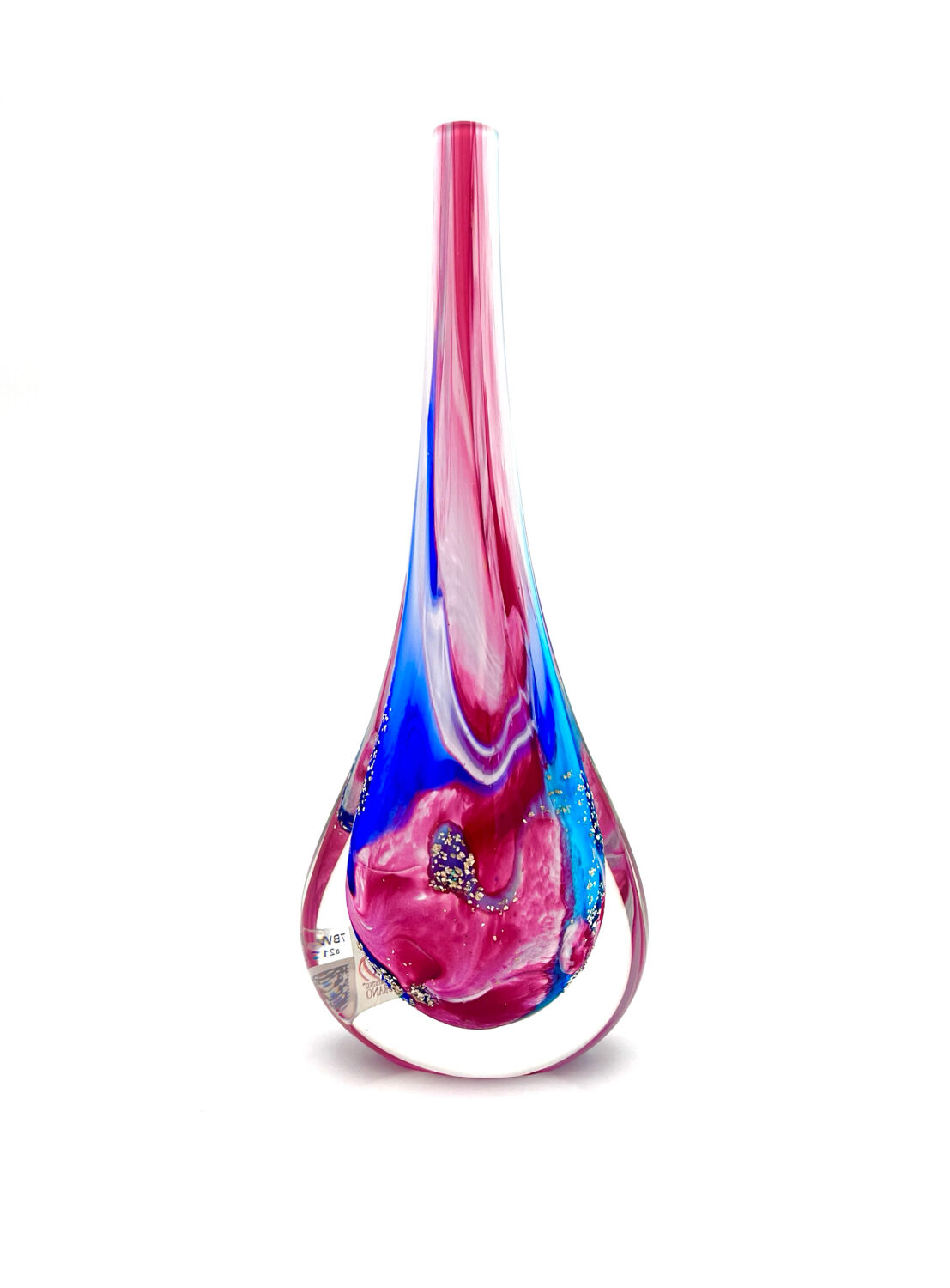 Murano Vase Goutte OBALL - Double Labels - 24k Gold - H30cm - New