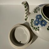 Green and blue teapot floral motif Badonviller