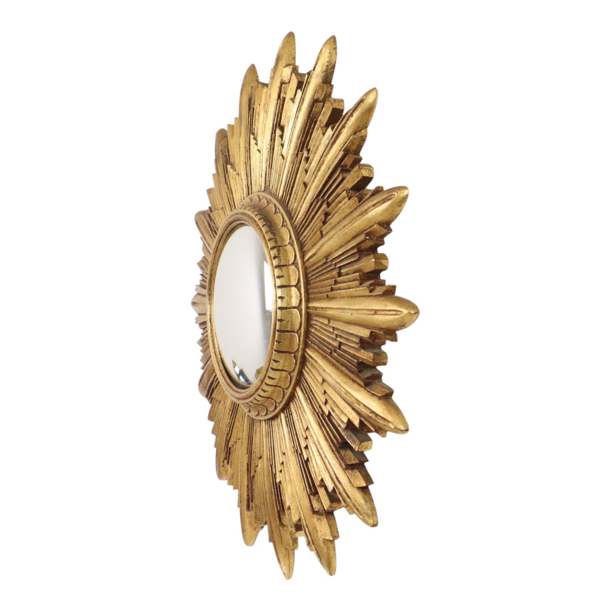Gold Leaf Sunburst Mirror (Resin, 56cm)