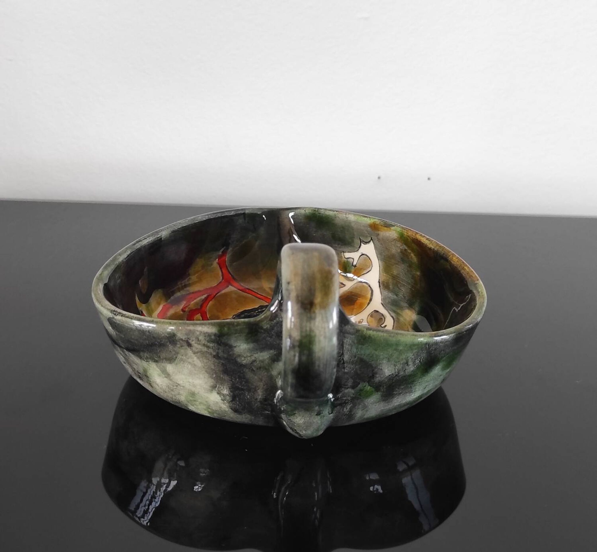 Vintage handmade dish/trinket bowl - signed Marie Louise Impe