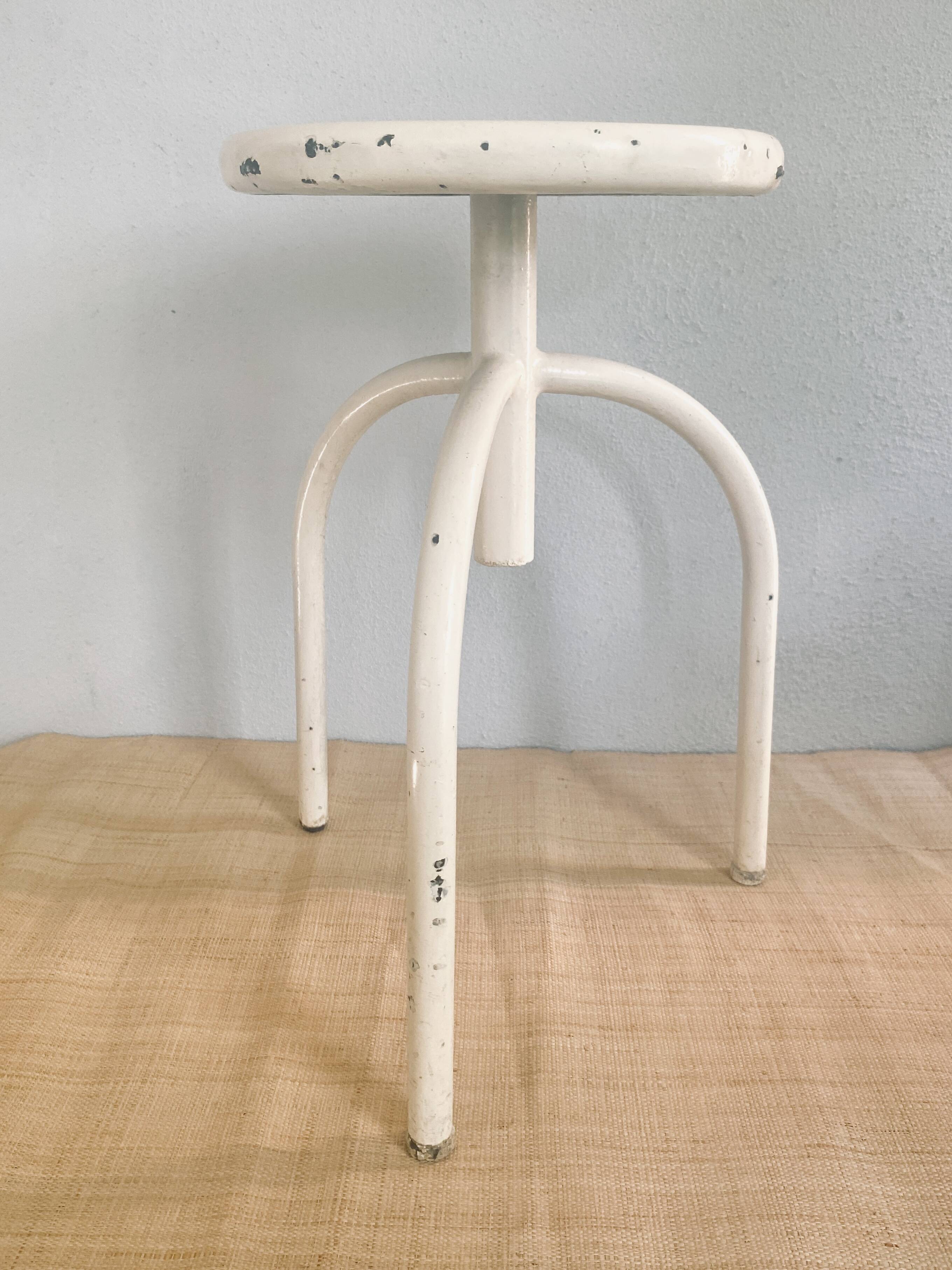 Adjustable metal pharmacy stool