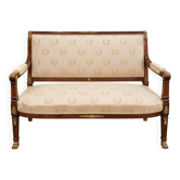 Mahogany and gilded bronze bench – Empire style – 19th century