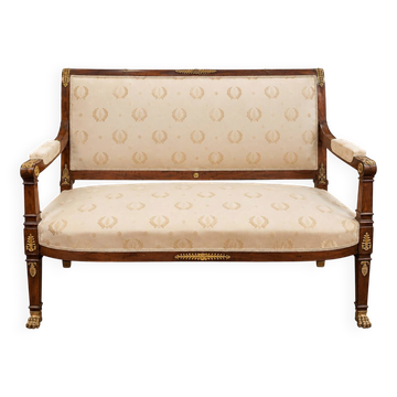 Banquette en acajou et bronze doré – Style Empire – XIXe siècle