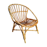 Fauteuil coquille en rotin