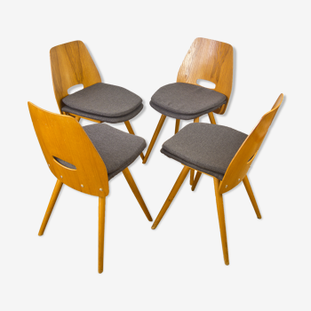 Set of 4 chairs, F. Jirak, Czechoslovakia, 1960s