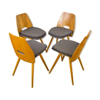 Set of 4 chairs, F. Jirak, Czechoslovakia, 1960s