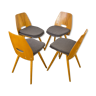 Set of 4 chairs, F. Jirak, Czechoslovakia, 1960s