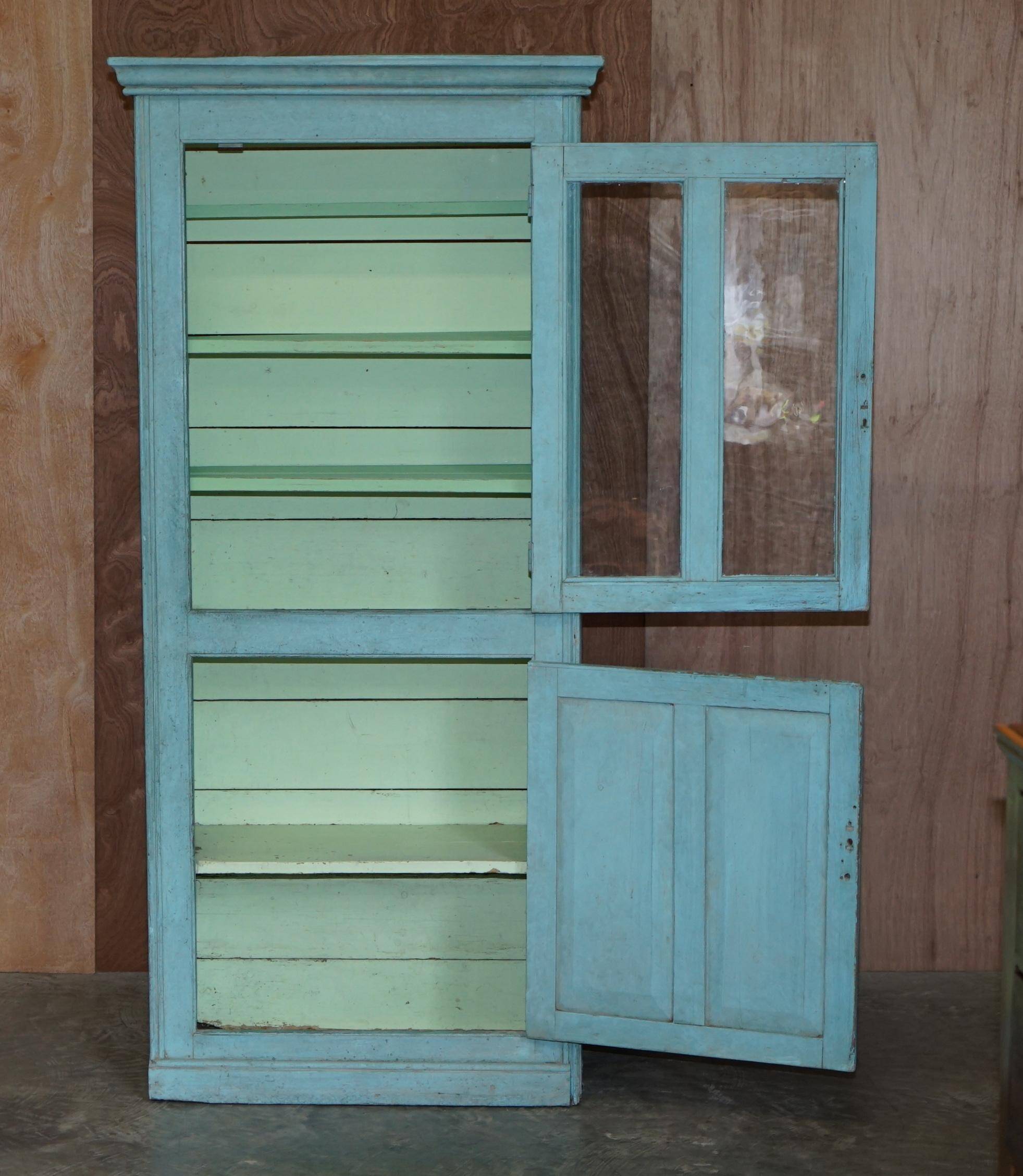 Hand-painted kitchen cupboard or bookcase from the Victorian era, 1860.