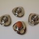 4 stainless steel space age vintage egg cups
