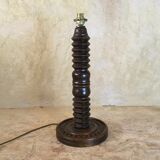 Lampe en bois tourné